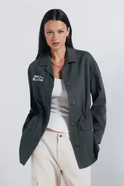 Military overshirt with patches