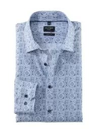 No.Six, Super Slim, Stretch-Hemd mit Medaillon-Print