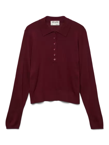 AWSIKITA Gestricktes Poloshirt