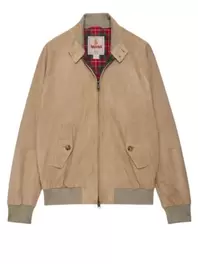 Harrington-Blouson aus Veloursleder