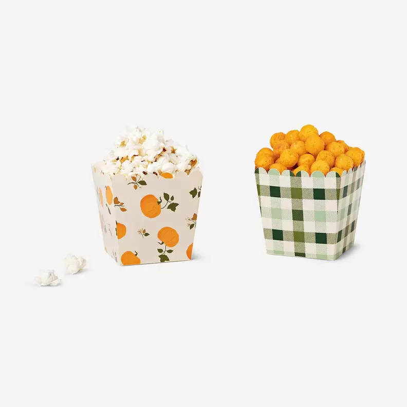 Snacks-Boxen mit Kürbis und Karodruck - 4 Stk