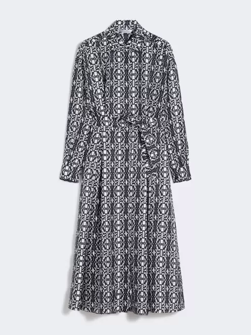 Hemdblusenkleid aus bedrucktem Twill