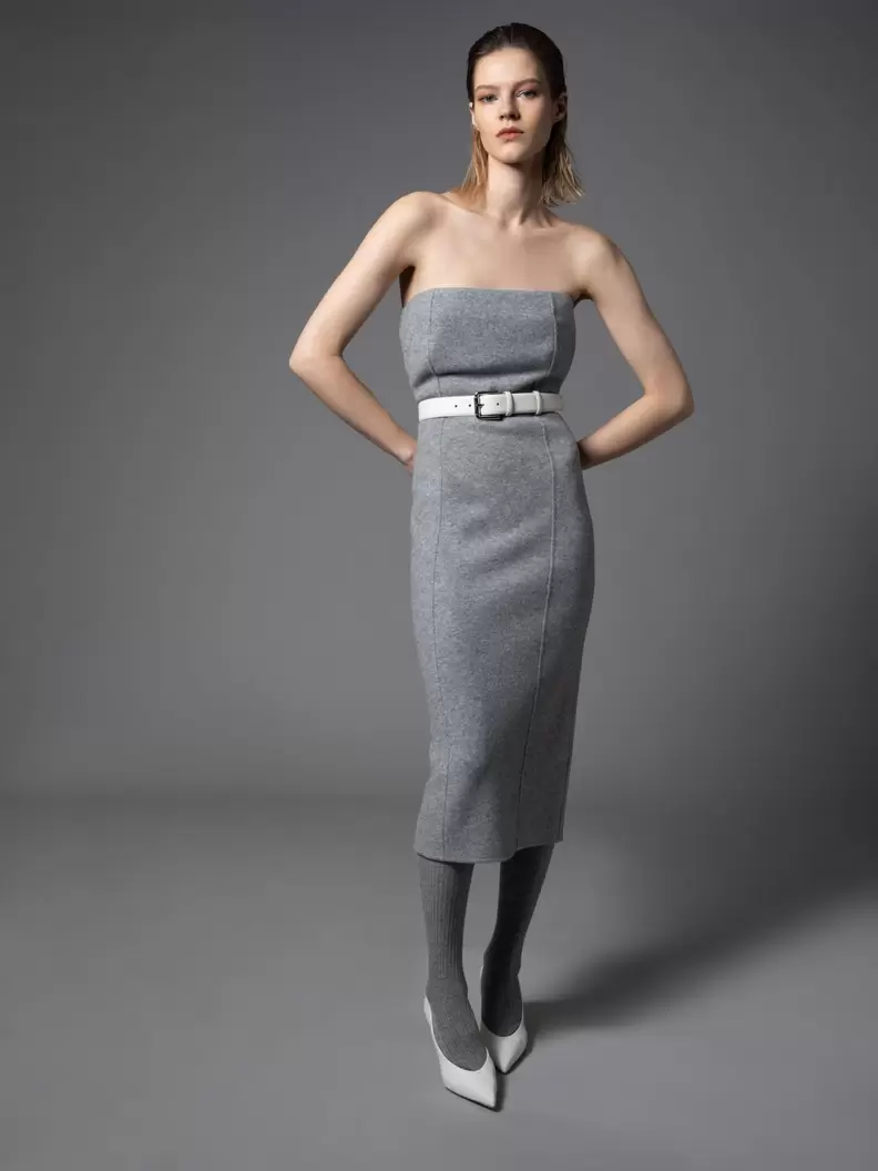 Bustier-Kleid aus Wolle und Kaschmir
