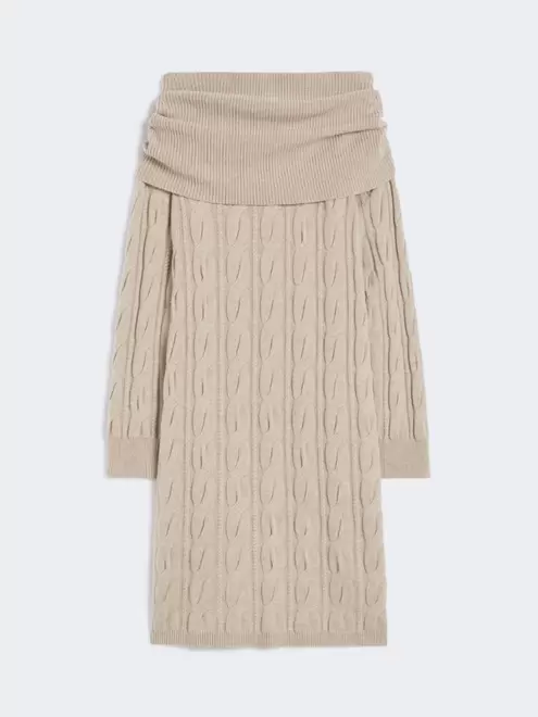 Kleid aus Wolle und Kaschmir mit Zopfmuster