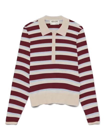 AWSIKITA Gestricktes Poloshirt