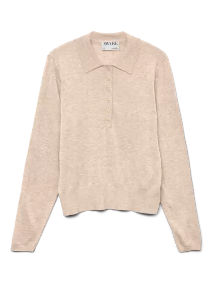 AWSIKITA Gestricktes Poloshirt