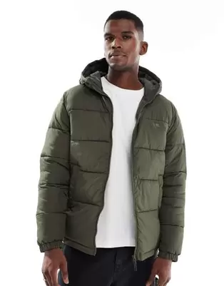 JJ Rebel – Steppjacke in Grün mit Kapuze