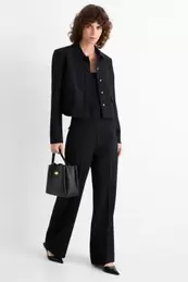 Business trousers - high waist - wide leg