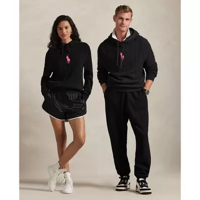 Hoodie mit Zopfmuster von Pink Pony