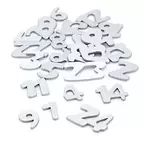 Adventskalenderzahlen aus Holz, silber, 2 cm