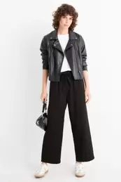 Cloth trousers - high waist - barrel leg