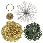 Drahtsterne-Set, gold-grün, 10 Stück