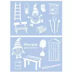 buttinette Schablonen "Wichtel", 29,5 x 20 cm, 2 Stück