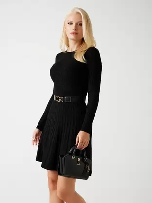 Strickkleid Zopfmuster