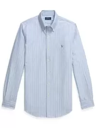 Sporthemd mit Streifen, Custom Fit