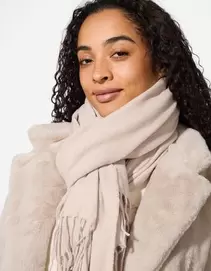 Schal - einfarbig - beige