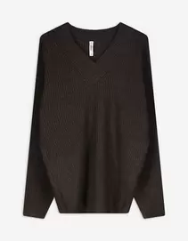 Pullover - V-Ausschnitt - dunkelbraun