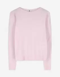 Strickpullover - Rundhals-Ausschnitt - rosa