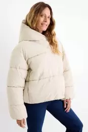 Quilted jacket with hood - water-repellent
