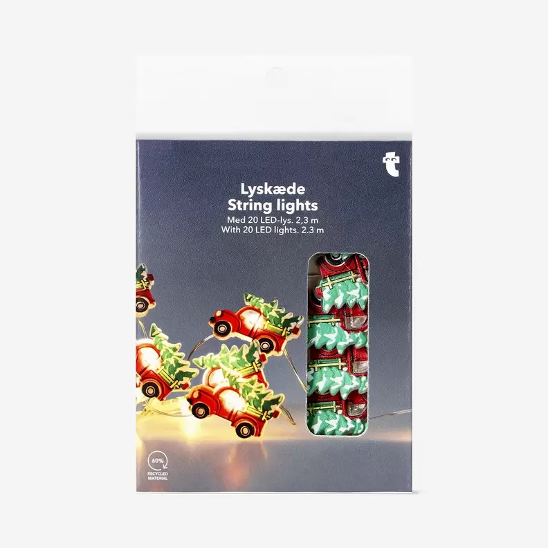 Lichterkette mit Weihnachtsautos