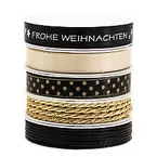 Bänderpaket "Weihnachten", schwarz-gold, 2–15 mm, 5x 2 m