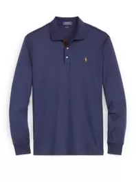 Langarm-Poloshirt in Jersey-Qualität, Custom Slim Fit