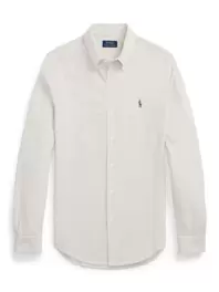 Hemd aus feinem Baumwollpiqué mit Logo-Aufnäher