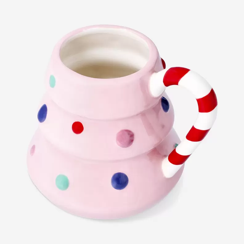 Becher mit Rosafarbenem Weihnachtsbaum - 440 ml