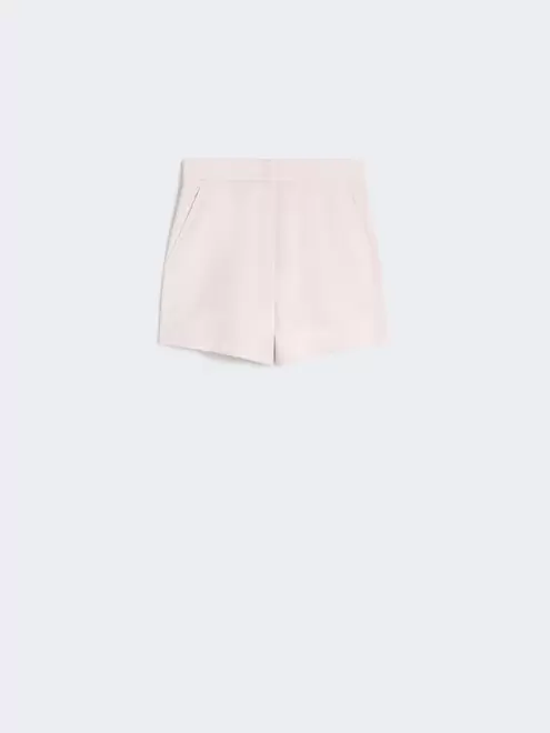 Shorts aus Wollcanvas, Mohair und Seide