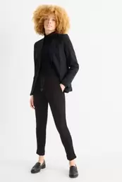 Jersey trousers - mid-rise waist - tapered fit