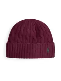 Mütze mit Zopfstrickmuster aus einem Wollgemisch