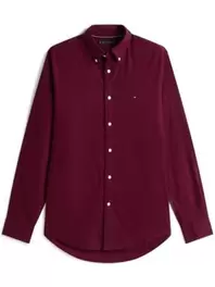 Unifarbenes THEFLEX Flanellhemd mit Button Down-Kragen