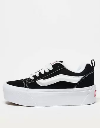 Vans – Knu Stack – Sneaker in Schwarz und Weiß