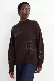 Jumper - wool blend - shiny