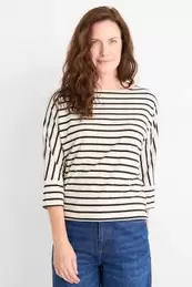 Basic long sleeve top - regular fit - striped