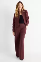 Business trousers - high waist - wide leg