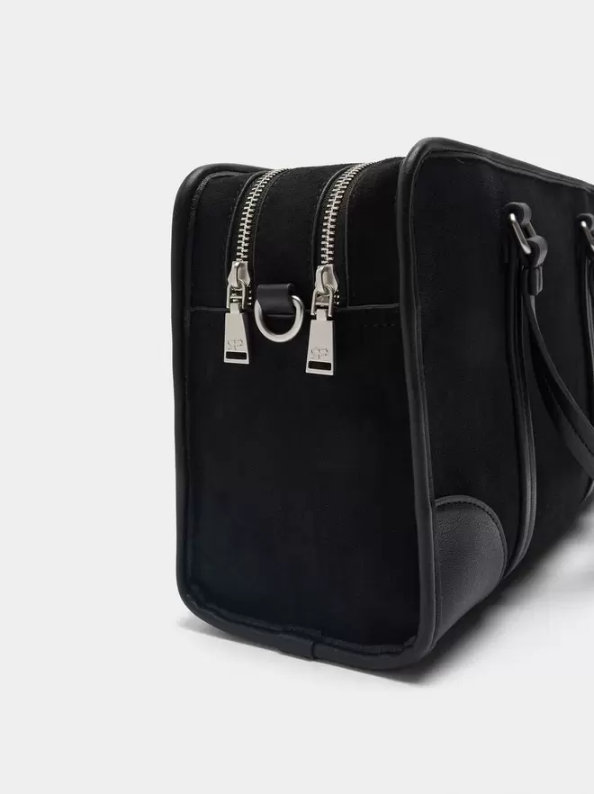 Tote bag with leather effect and shoulder strap