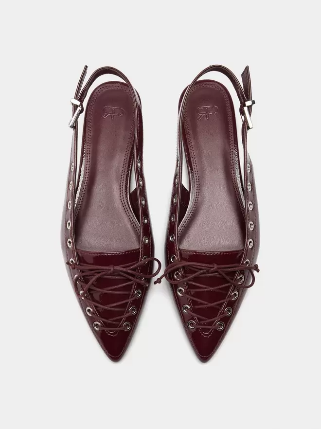 Studded slingback ballet flats