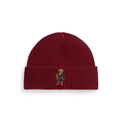 Rippenstrickmütze mit Polo Bear