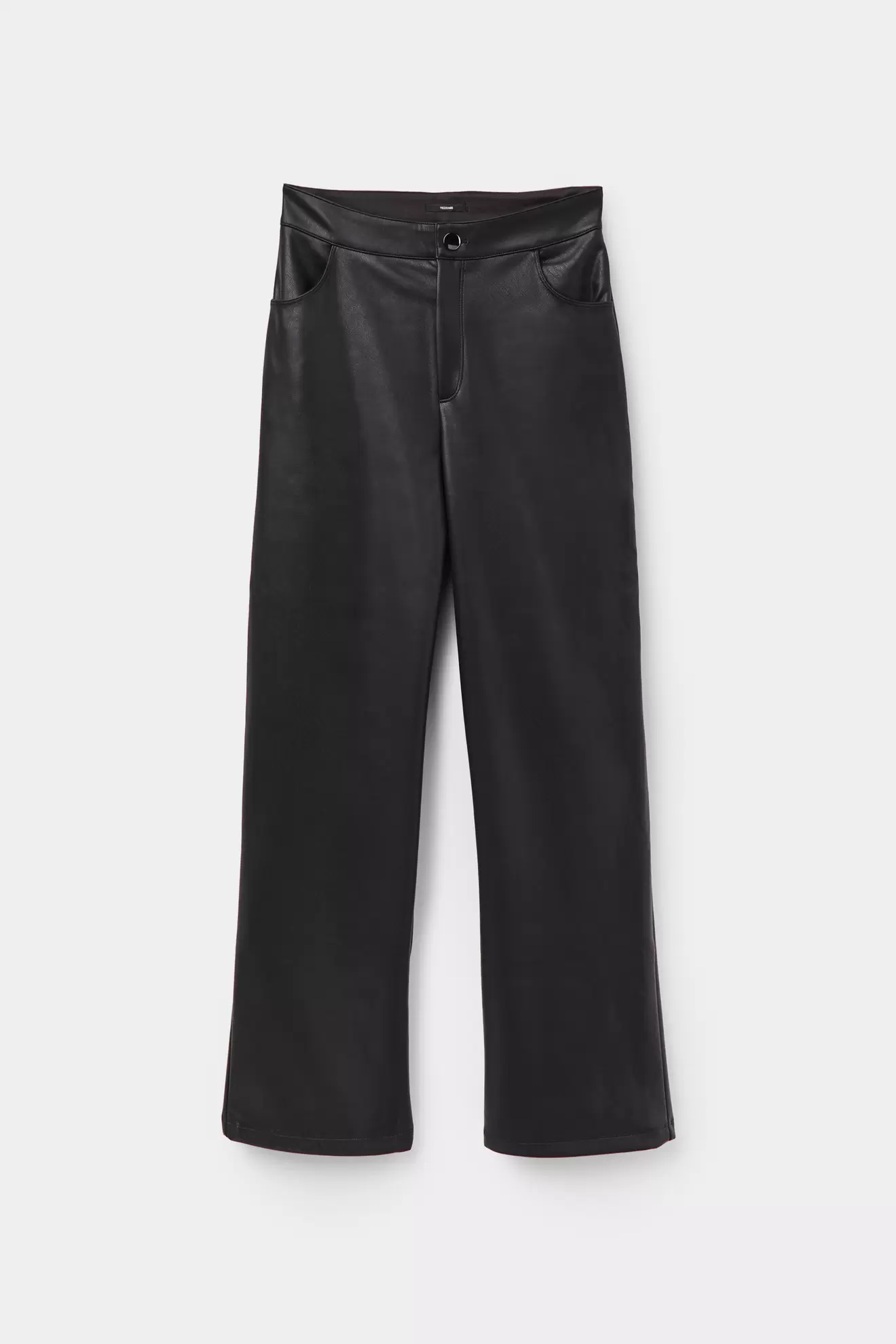 Lange Zigarettenhose in Lederoptik