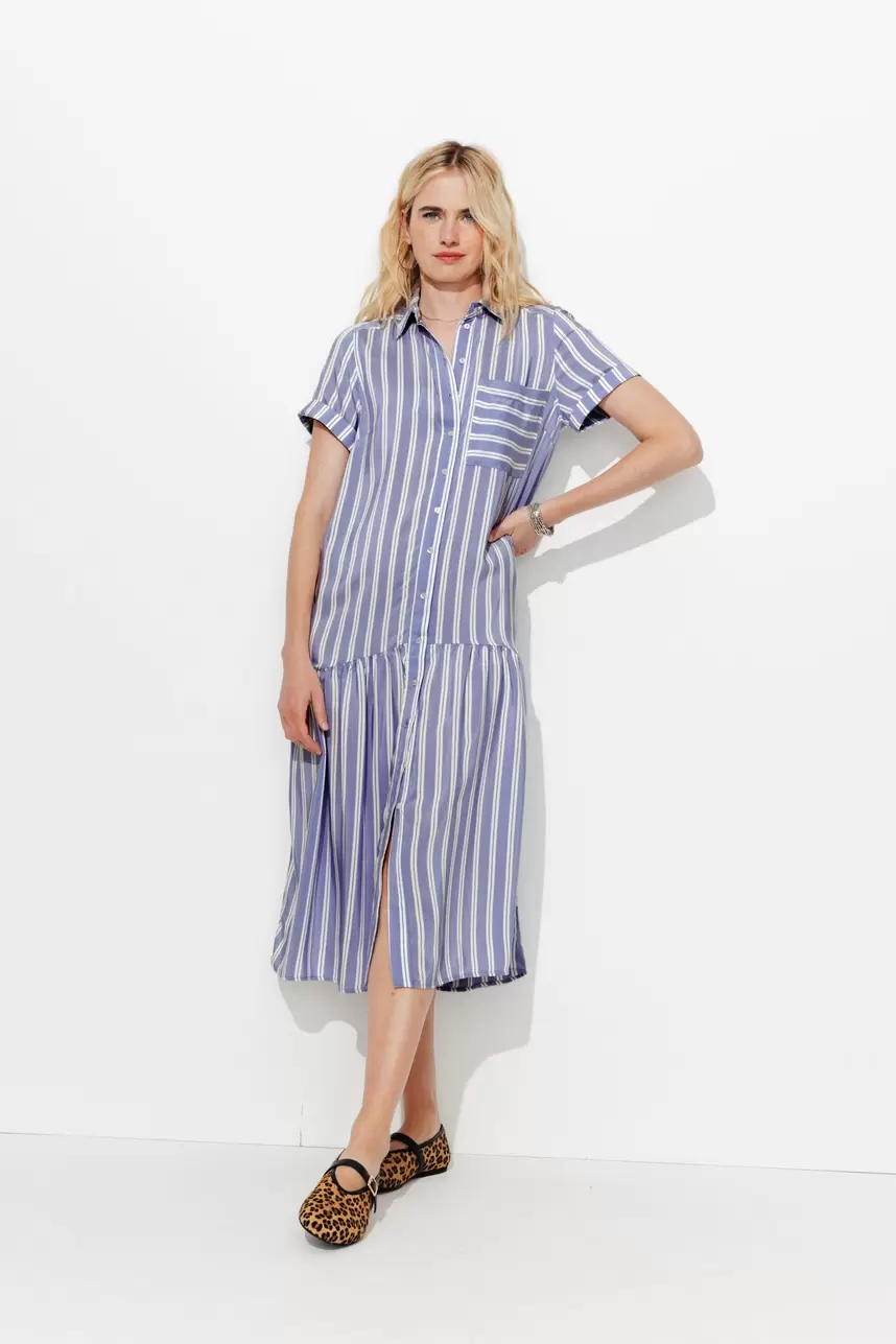 Gestreiftes Hemdblusenkleid