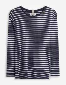 Langarmshirt - Zierknöpfe - dunkelblau