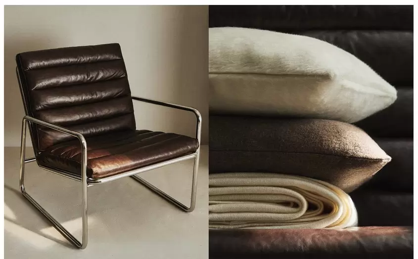 LEDER SESSEL UND KISSENBEZUG MIT DECKE