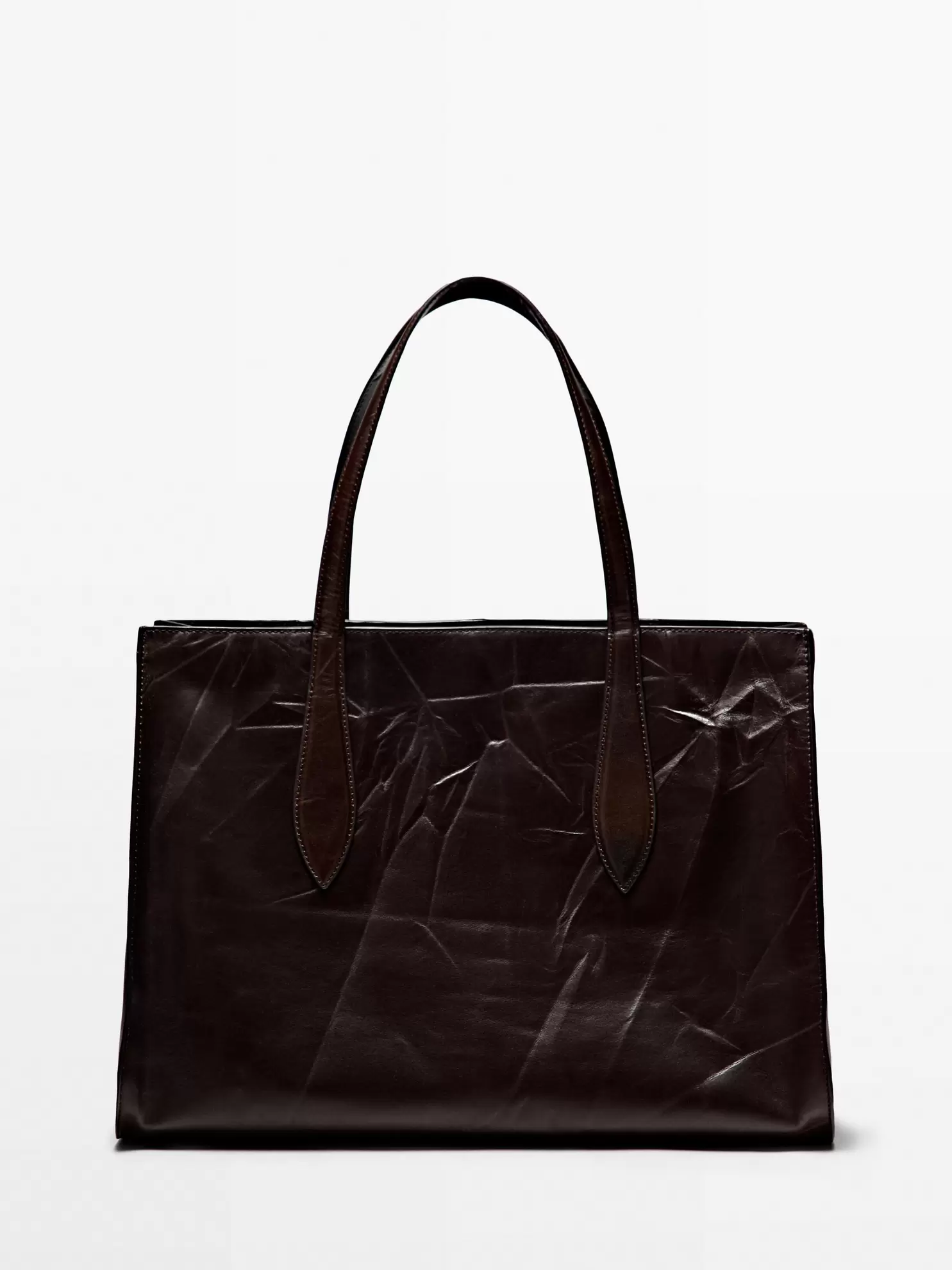 MD ICON Maxi-Tasche aus Nappaleder mit Craquelé-Effekt