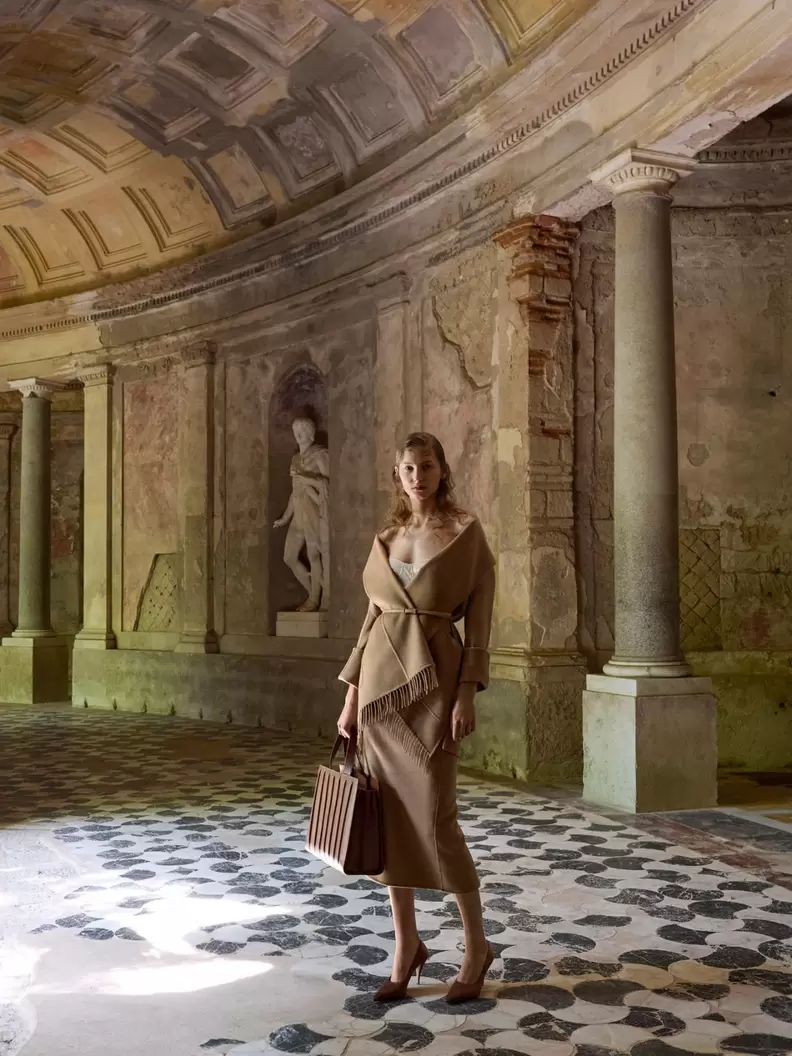 Cardigan-Mantel aus Kamelhaar