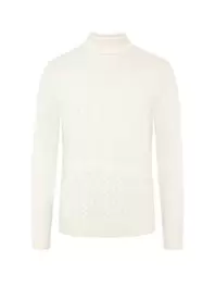 Rollkragenpullover aus Kaschmir mit frontseitigem Webmuster