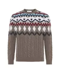 Softer Rundhalspullover aus Kaschmirpullover mit Norwergermotiv