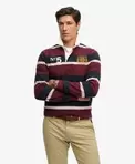 Double Emblem Stripe Rugby Top