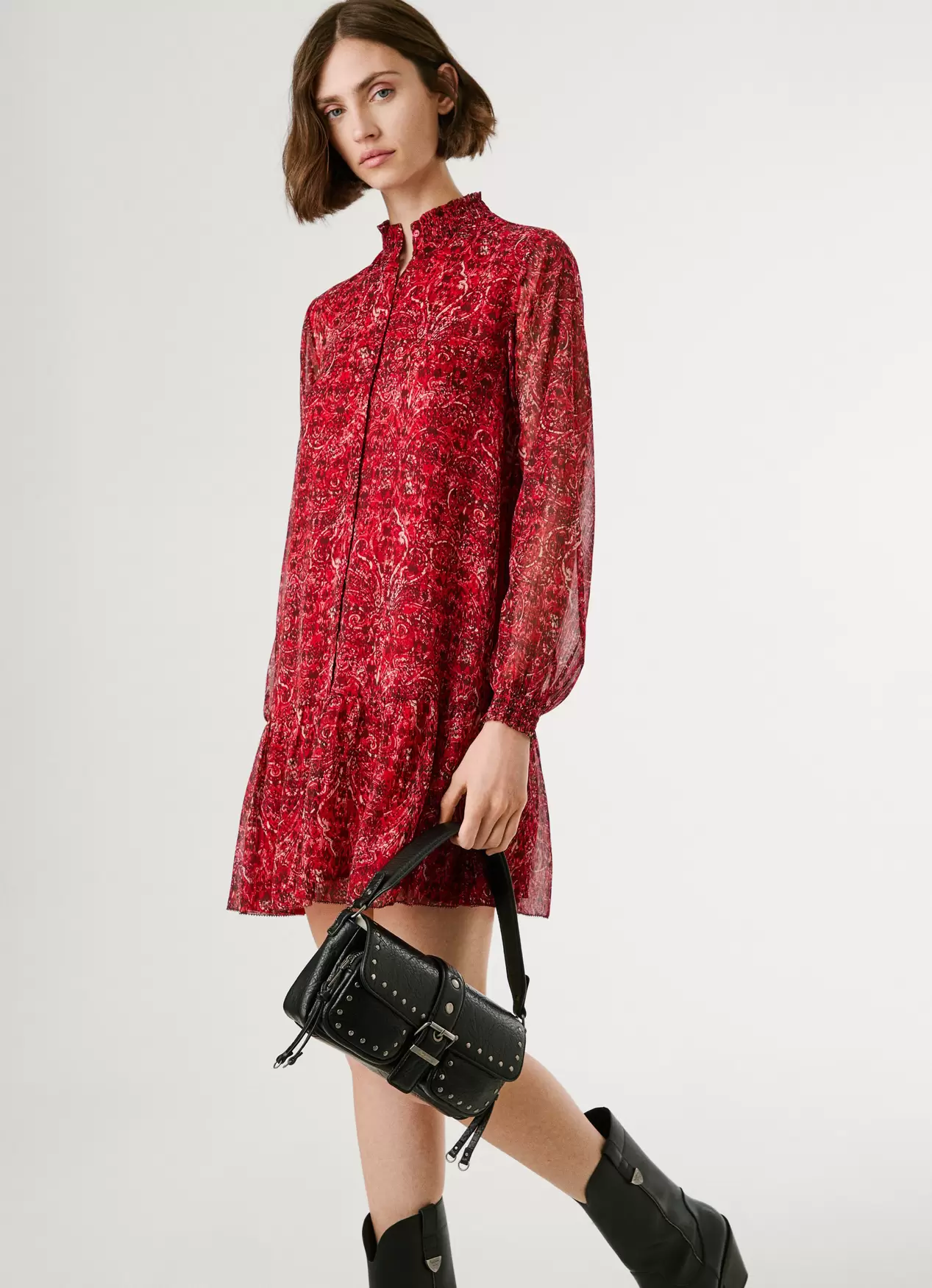 Kleid Kurz Paisley-muster Ganzflächig