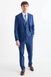 Anzug mit Krawatte - Regular Fit - Stretch - 4 teilig